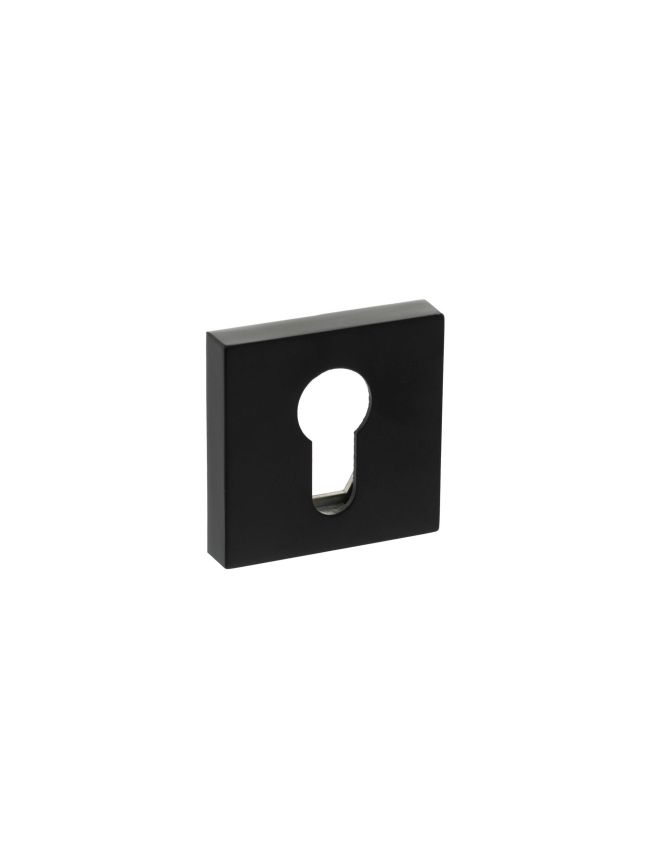 Senza Pari Euro Escutcheons on Minimal Square Rose - Matt Black (Pair)