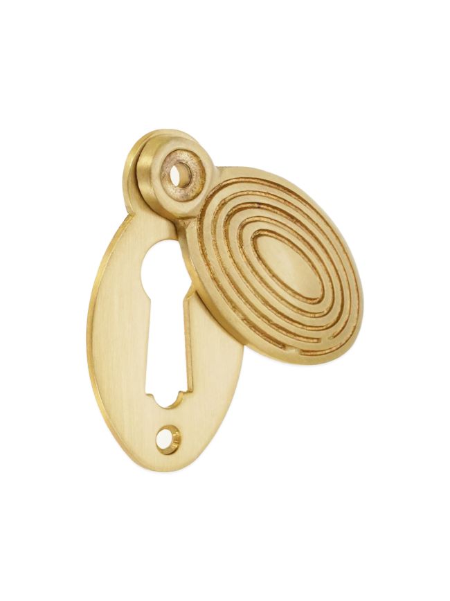 Oval Beehive Escutcheon Satin Brass