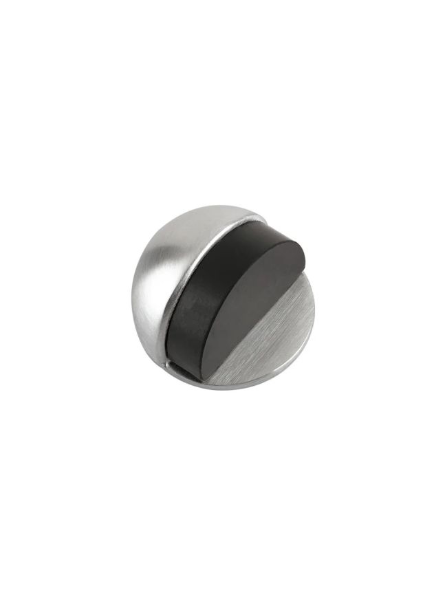 Zoo Hardware Door Stop - Floor Mounted - Oval 50mm dia. - Satin Chrome