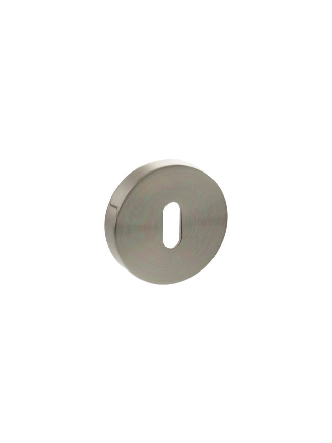 Senza Pari Key Escutcheons on Round Rose - Satin Nickel (Pair)