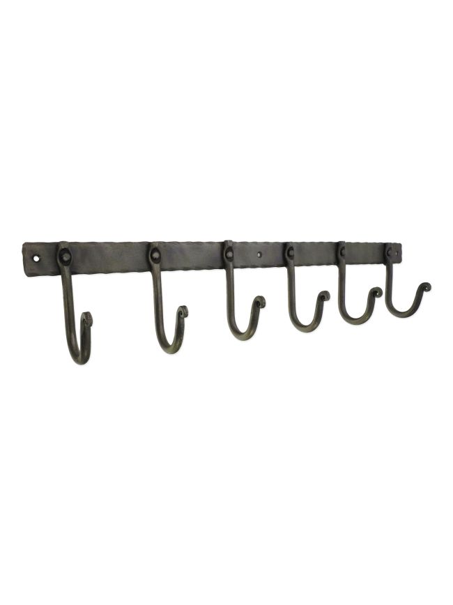Iron coat hook plain 6 leg - Pewter