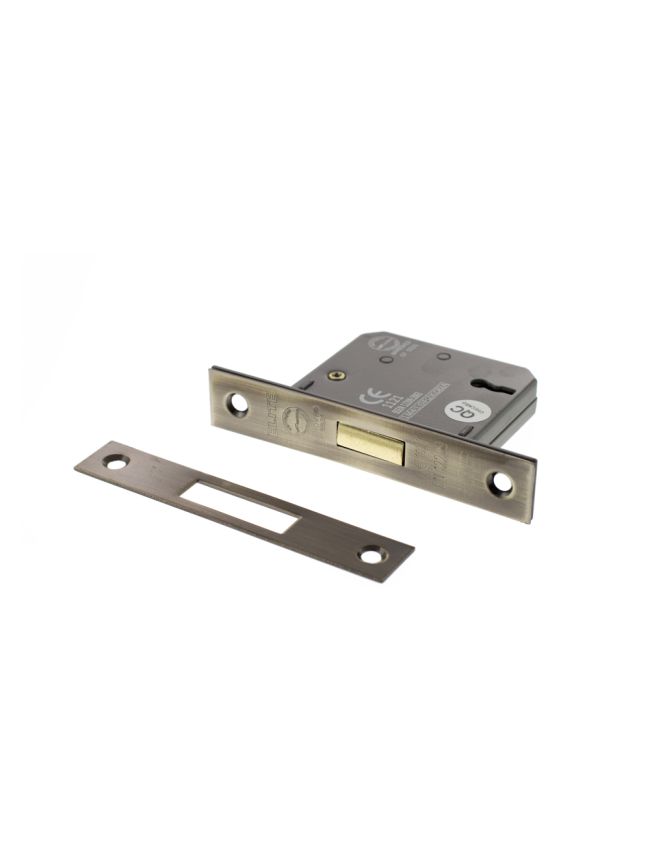 Atlantic 3 Lever Key Deadlock [CE] Keyed Alike 3" - Antique Brass