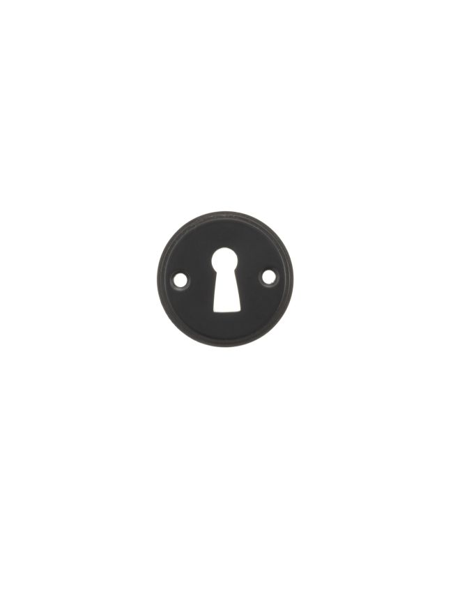 Millhouse Brass Solid Brass Open Key Hole Escutcheons - Matt Black (Pair)