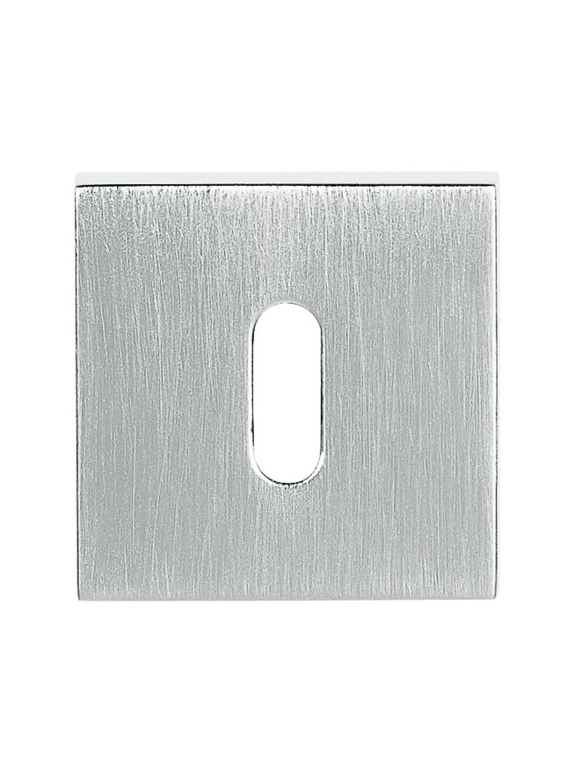 Tupai Rapido Curva/QuadraLine Key Escutcheons on Square Rose - Satin Chrome (Pair)