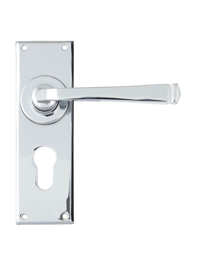 Polished Chrome Avon Lever Euro Lock Set