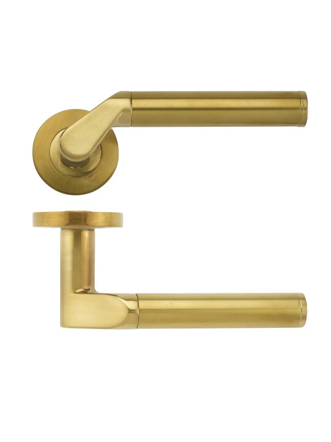 Zoo Hardware Venus lever on round rose - Favo Satin Brass