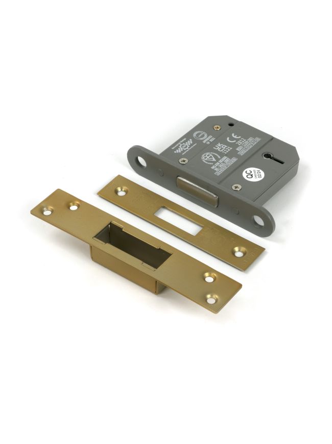 Satin Brass 3" 5 Lever BS Dead Lock