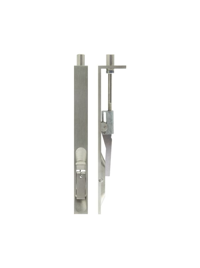 Stainless Steel Lever Action Flushbolts Square Forend 200x20mm Satin Stainless Steel - By Frelan Hardware - JSS51