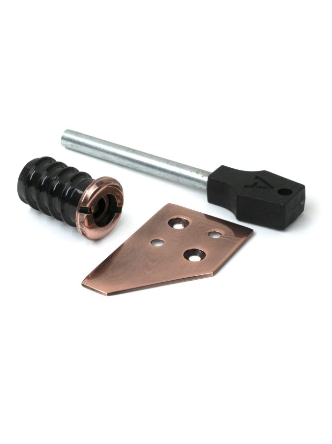 Polished Bronze Key-Flush Sash Stop