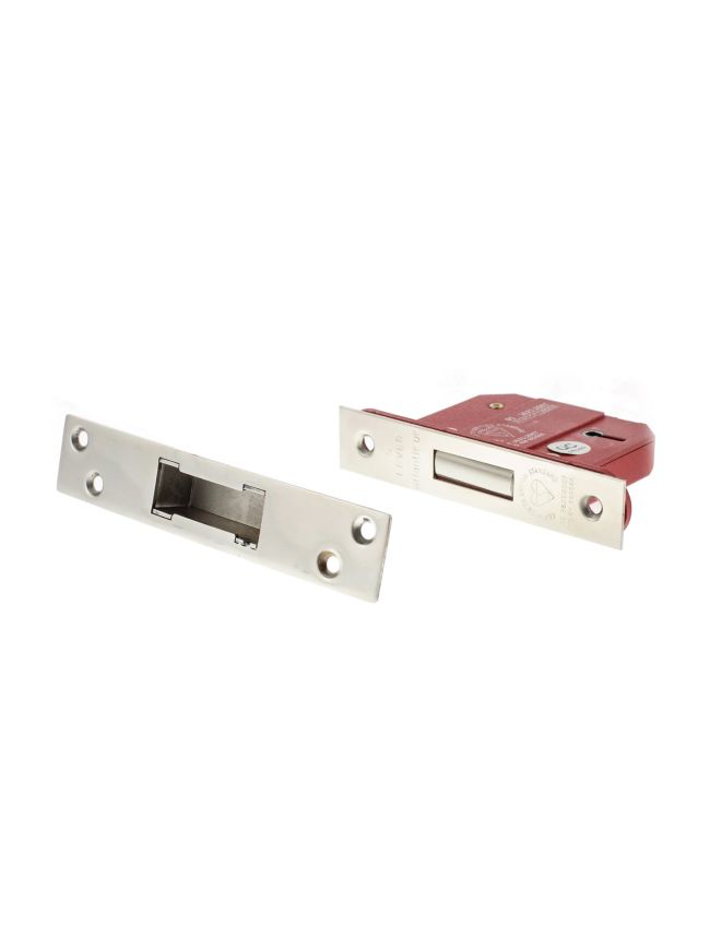 5 Lever BS3621 Dead Lock - 76mm Satin Nickel