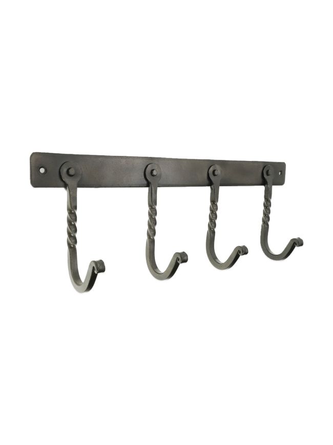 Iron Coat hook Twisted 4 leg - Pewter