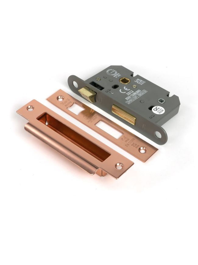 Polished Bronze 2½" Heavy Duty Bathroom Mortice Lock