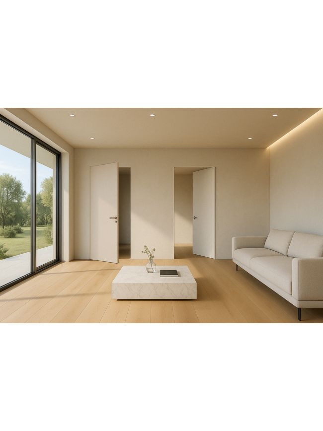 SPECIAL ORDER Ermetika xREVERx Flush Hidden Door System with 713x2394mm White Primed Door - Satin Chrome Latch/Bathroom Accessories