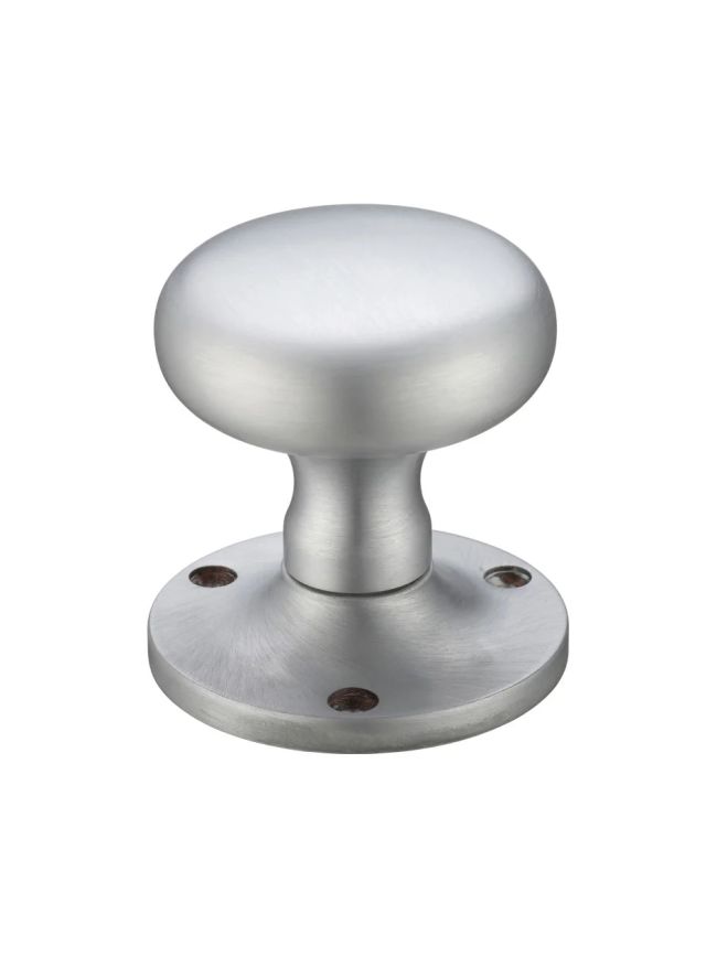 Zoo Hardware Mushroom Mortice Knob Furniture 62.5mm Rose dia. - Satin Chrome