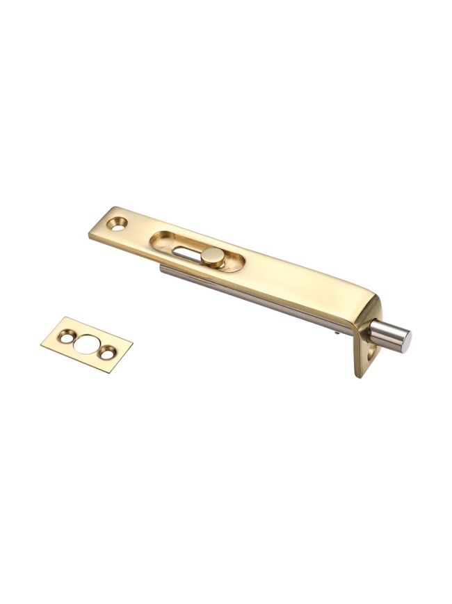 Zoo Hardware Sunk Slide Flush Bolt 17 x 100mm - Polished Brass