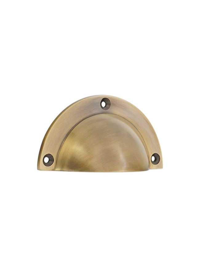 Crescent Cup Pull Antique Brass