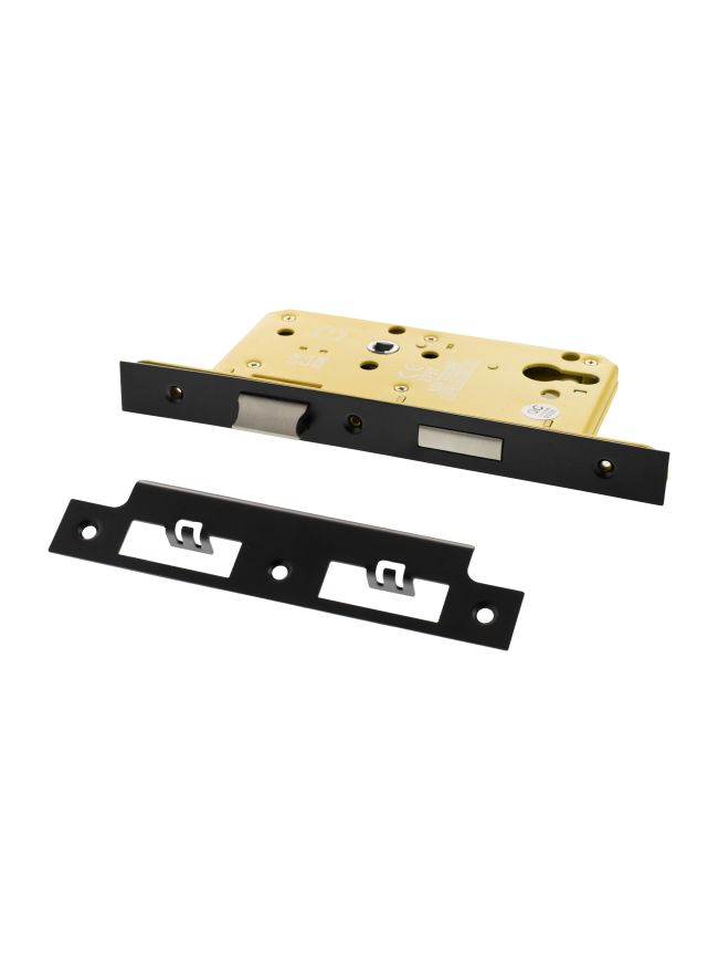 Atlantic DIN Heavy Duty Euro Profile Sashlock Double Throw 60mm backset - Matt Black