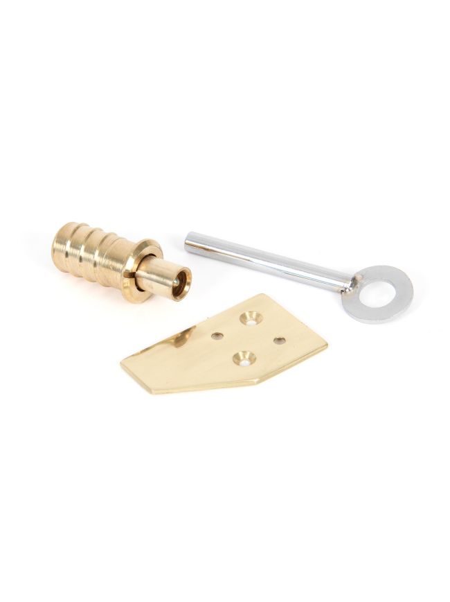 Lacquered Brass Key-Flush Sash Stop