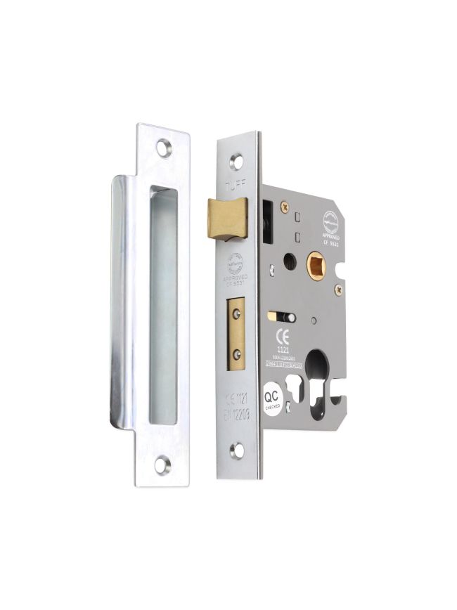 3" CE Euro Profile Mortice Sash Lock - Nickel Plated