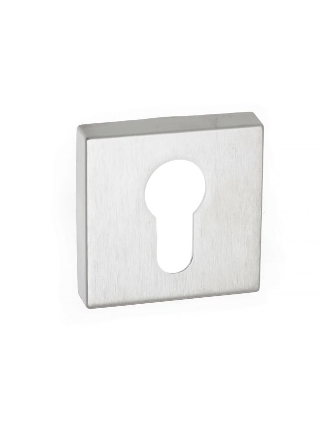 CleanTouch Anti-Bac Euro Escutcheons on Minimal Square Rose - Satin Chrome (Pair)