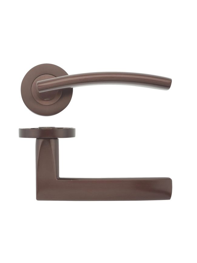 Zoo Hardware Amalfi lever on round rose - Etna Bronze