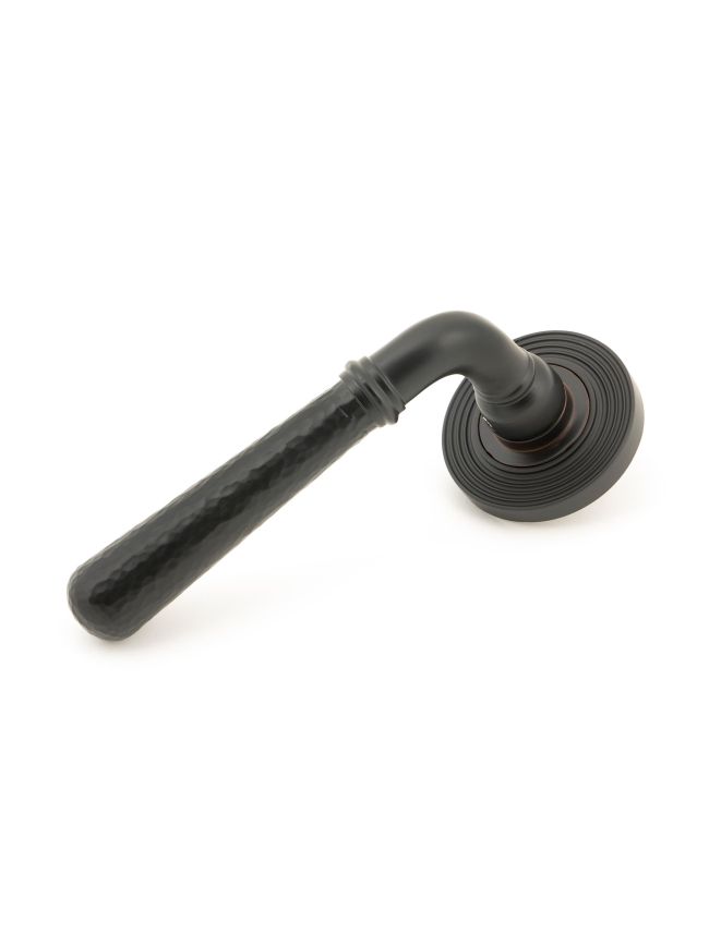 Aged Bronze Hammered Newbury Lever on Rose Set (Beehive) - Unsprung