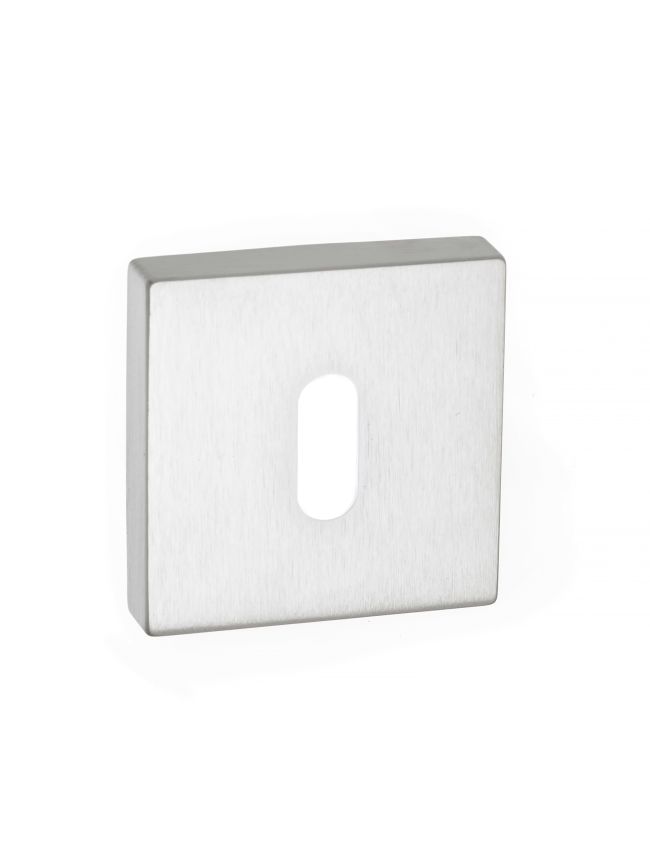 CleanTouch Anti-Bac Key Escutcheons on Minimal Square Rose - Satin Chrome (Pair)