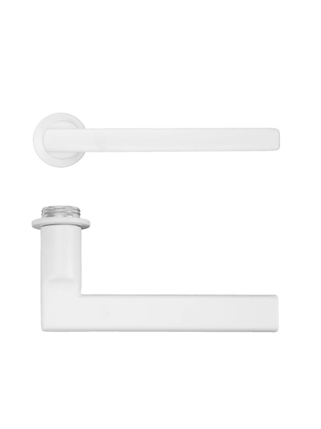 Zoo Hardware Varese Lever on 32mm Round Mini Rose - White