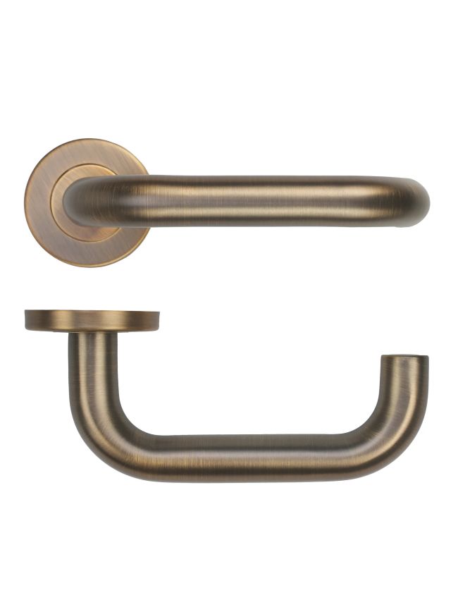 Zoo Hardware 19mm Tubular Lever on Round Rose 52mm x 8mm Push-on Rose - BS EN 1906 Grade 3 - Grade 201 - AB