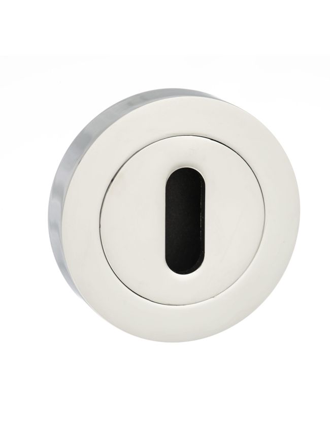 Senza Pari Key Escutcheons on Round Rose - Polished Chrome (Pair)