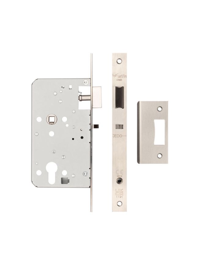 Jedo Architectural 72mm Din Nightlatches 60mm Backset Satin Stainless Steel - By Frelan Hardware - JL-DNL60SSS
