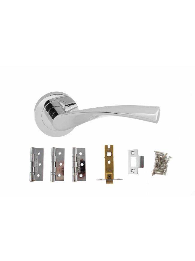 Atlantic Aqua Door Pack Bundle (2.5" Latch, 3"x2" Hingesx3) - Polished Chrome