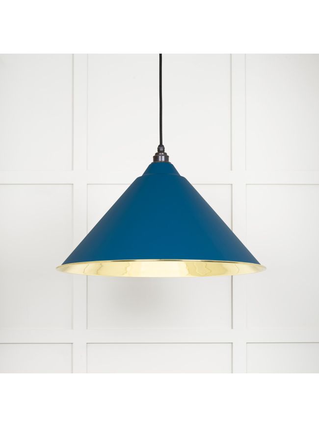 Smooth Brass Hockley Pendant in Upstream
