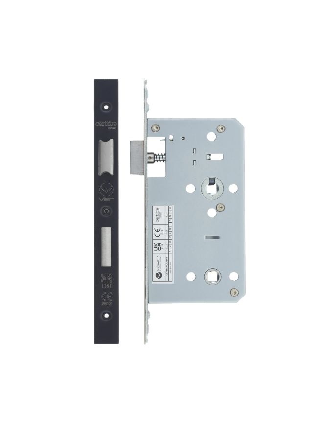 Zoo Hardware 2 Piece - DIN bathroom - 78mm c/c - backset 60mm - Black