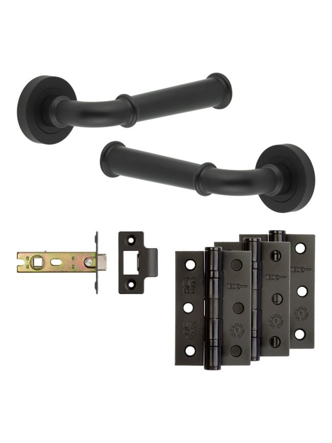 Complete Classic Door Handle Pack - Internal Doors - Black - By Frelan Hardware - JE-A4B-MB