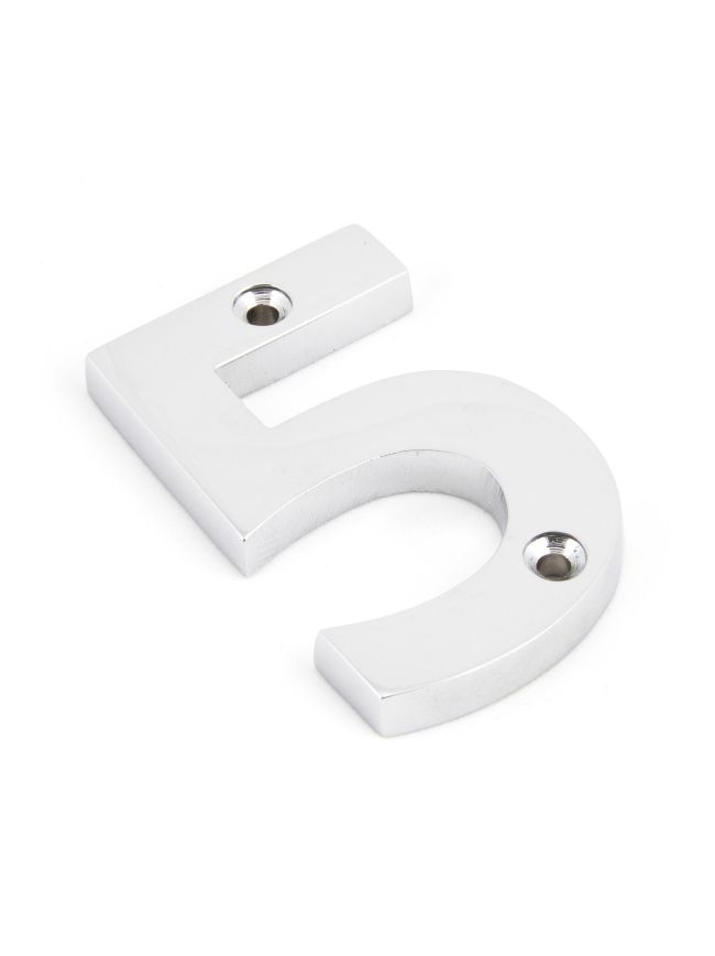 Polished Chrome Numeral 5