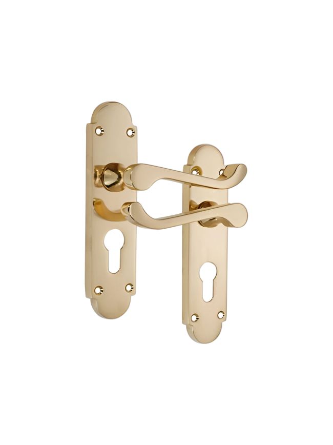 Oakley Lever on Backplate Euro Polished Brass