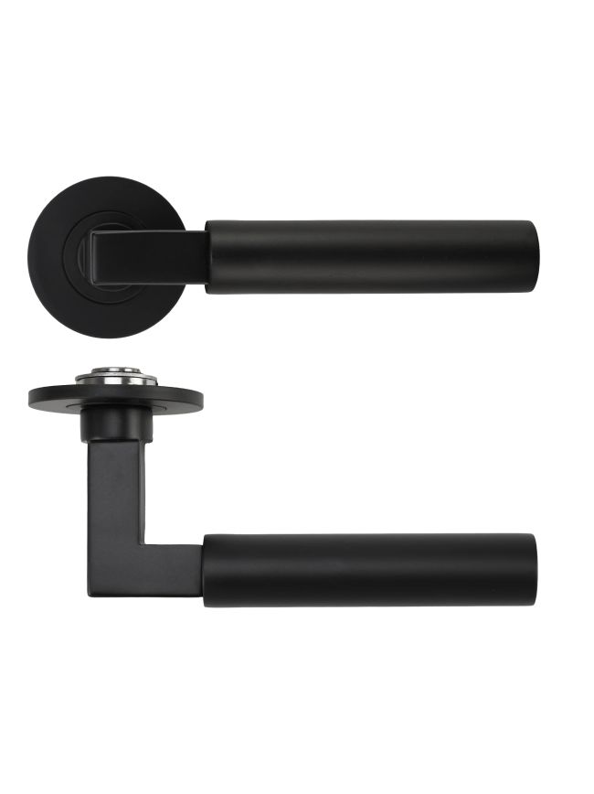 Zoo Hardware Garda Lever on 4mm Round Slim Sprung Rose - Black