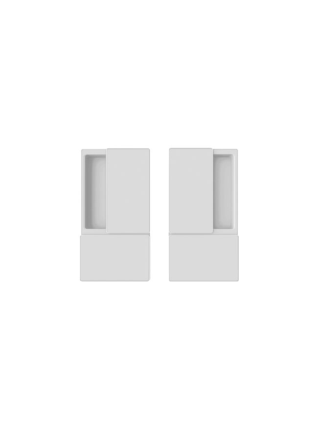 AGB Wave Flush Pocket Door Handle Set - White