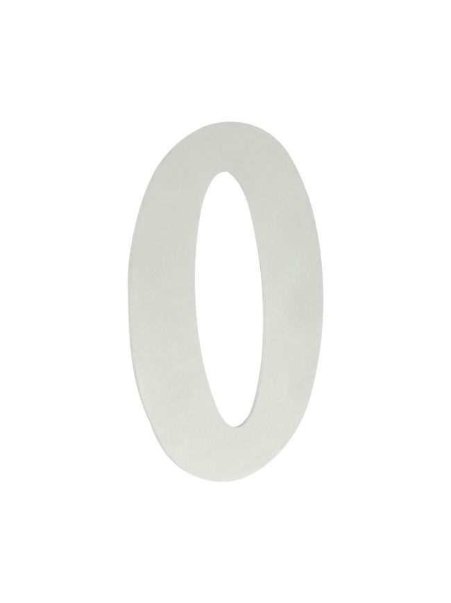 150mm Numerals SSS Finish 150mm Satin Stainless Steel No. 0 - By Frelan Hardware - JNSS-0