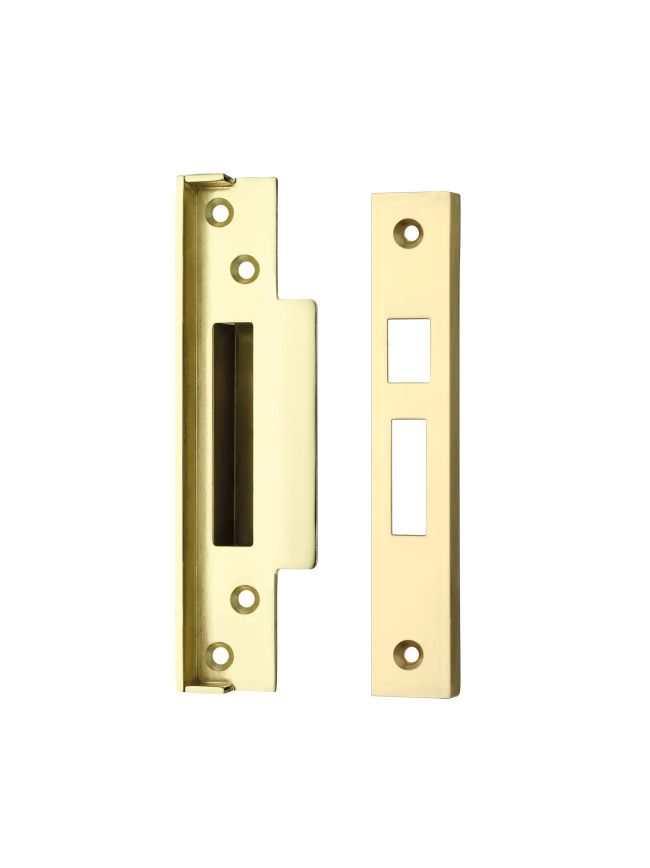 Zoo Hardware Rebate Kit to suit BS 5 Lever Sash Locks - suitable for 64mm and 76mm - contains right and left rebate and sash strike - Brass