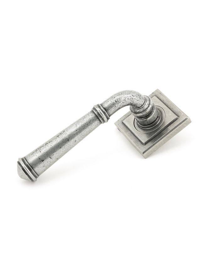 Pewter Regency Lever on Rose Set (Square) - Unsprung