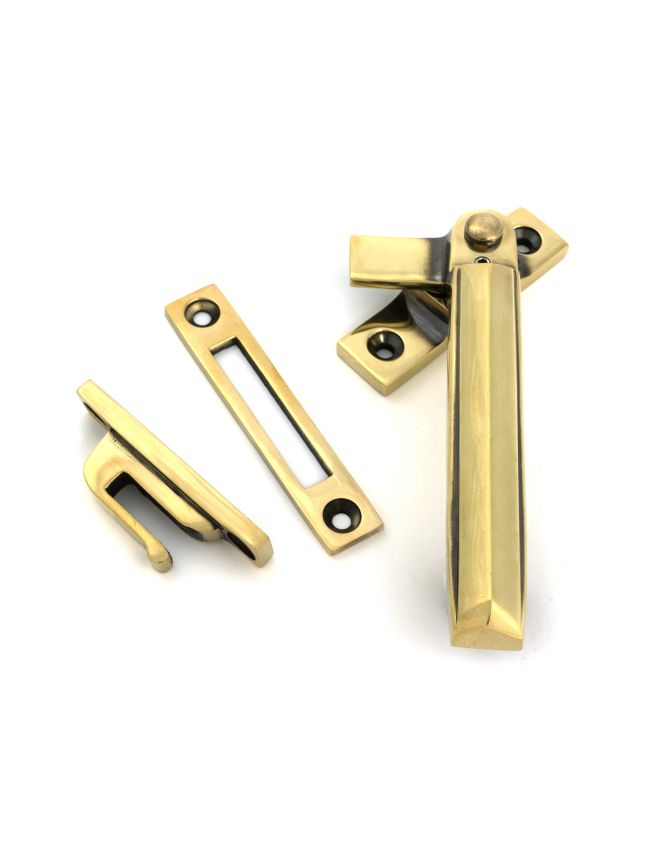 Aged Brass Locking Art Deco Fastener - RH