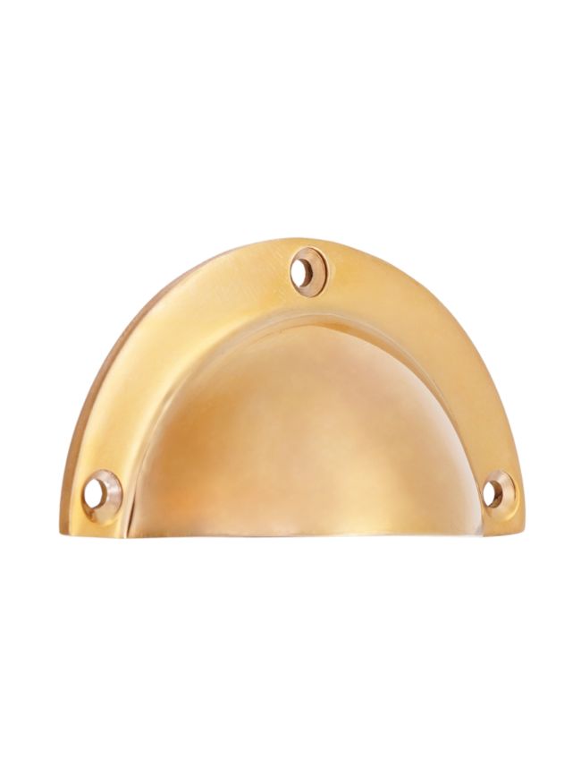 Crescent Cup Pull Polished Brass