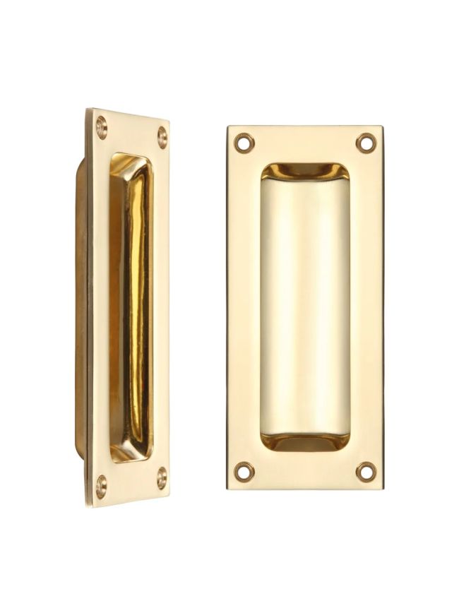 Zoo Hardware Flush Pull - 102 x 45mm 13mm Depth - Polished Brass