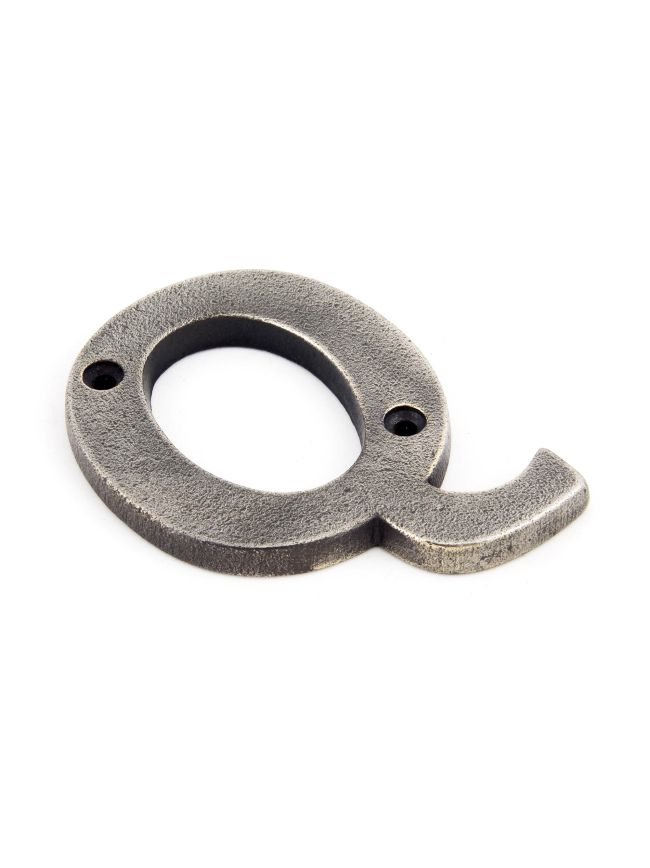 Antique Pewter Letter Q