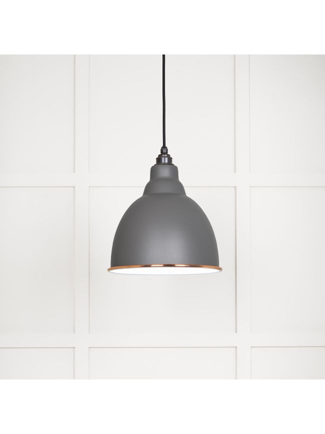 White Gloss Brindley Pendant in Bluff