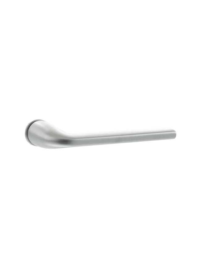 Forme Milly Lever Door Handle on Concealed Round Rose - Satin Chrome (Pair)