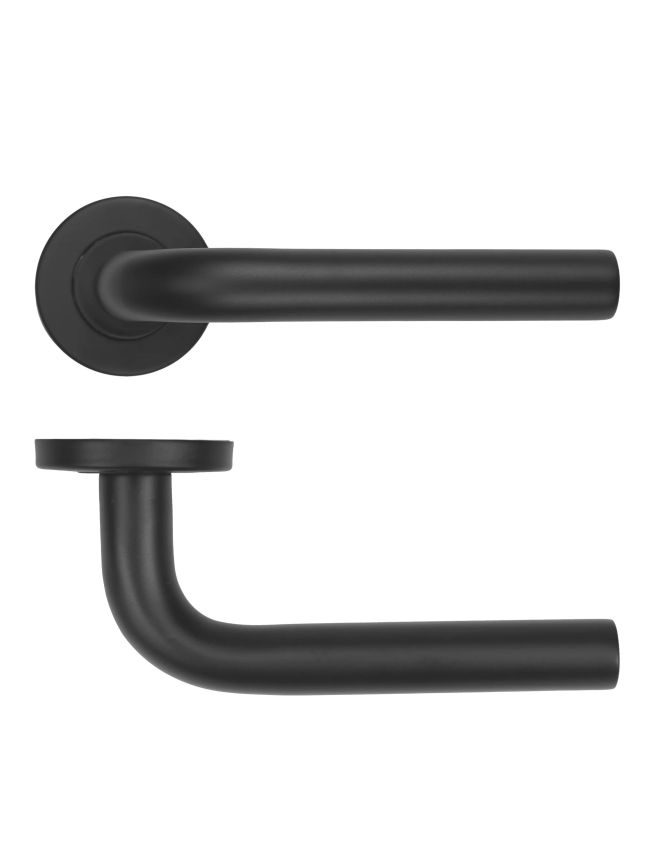 Zoo Hardware 19mm Radius Lever on Round Rose 52mm x 8mm Push-on Rose - BS EN 1906 Grade 3 - Grade 201 - PCB