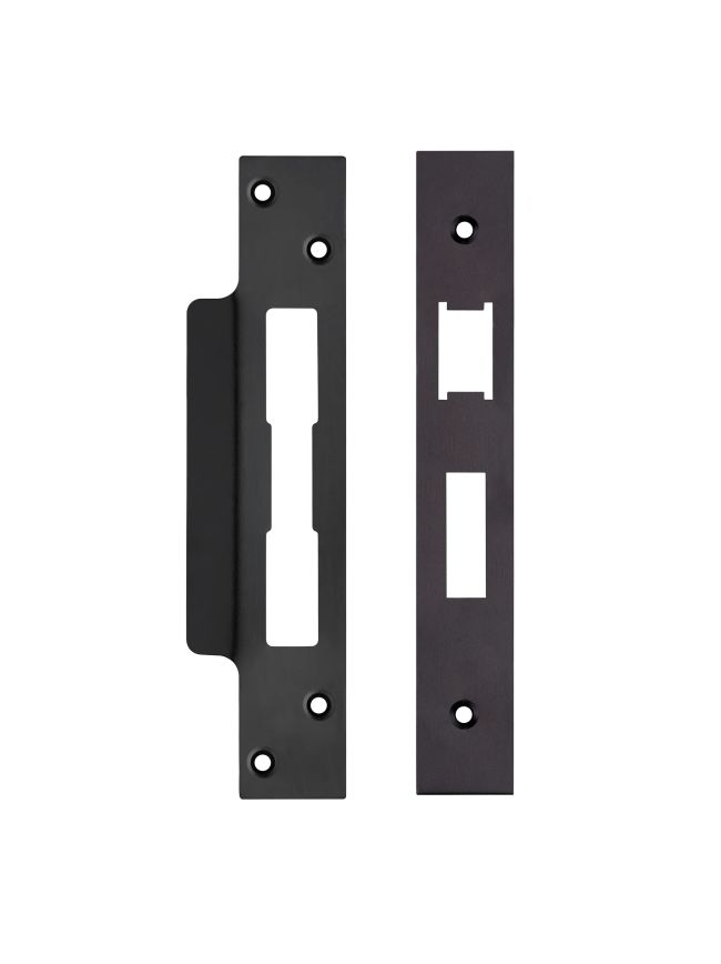 Zoo Hardware Spare Acc Pk for UK Sash Locks - *BLANK* - contains Forend, Strike and Fixing Screws - Black